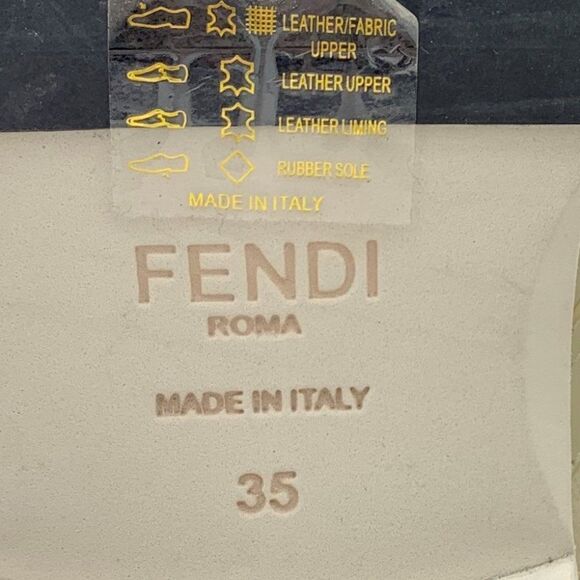 Fendi biker/combat boot, off white, never worn, zipper close, leather, size 4 - Picture 4 of 16